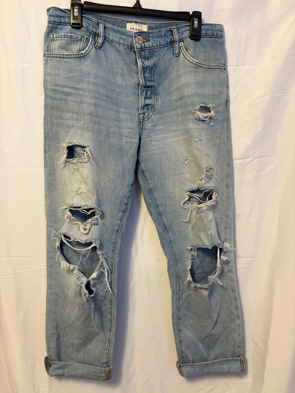 Frame Le Original Distressed Jeans Blue Sz 27
